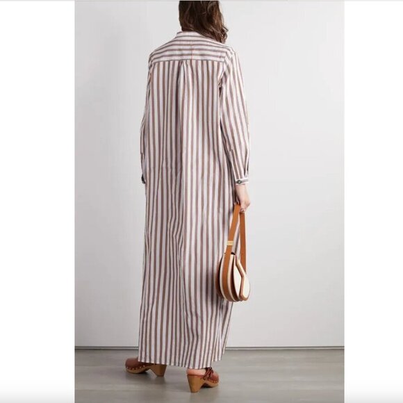 NWT! FORTELA Valery Striped Embellished Cotton-Voile Maxi Dress Size Small - Picture 2 of 10